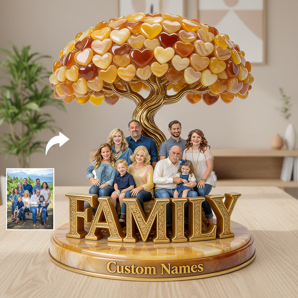 Personalized Black Family of Five Custom Shaped Acrylic Plaque Keepsake Gift
