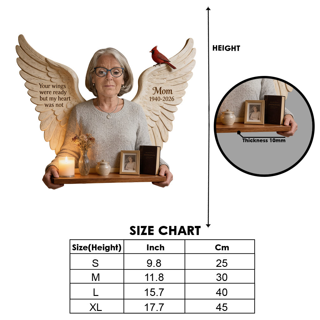 Personalized Middle-Aged Woman Memorial Wooden Floating Shelf Mom Wife Tribute Decor