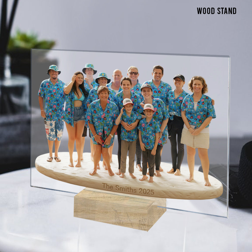 Personalized Family Of Four Custom Shaped Acrylic Plaque Keepsake Gift