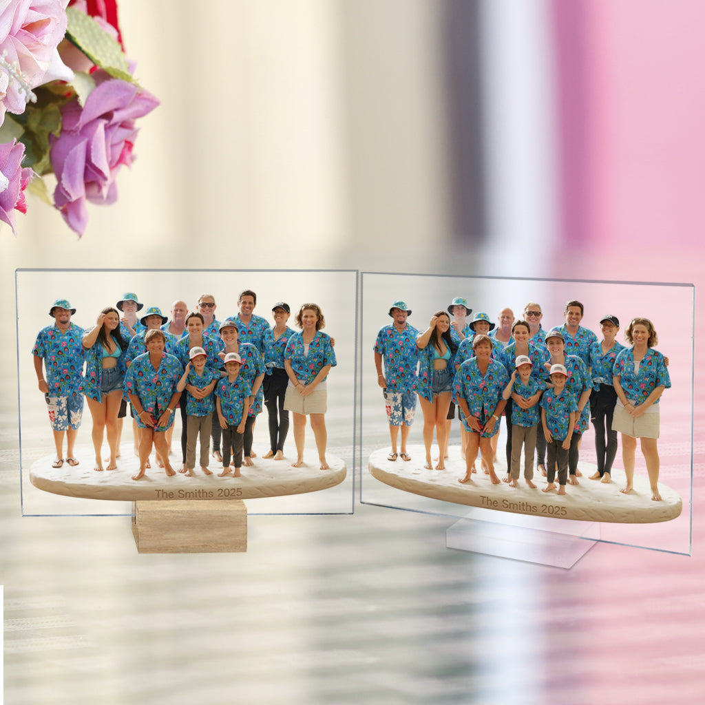 Personalized Black Family Of Three Custom Shaped Acrylic Plaque Keepsake Gift
