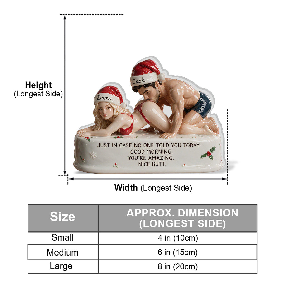 Custom Photo Christmas Black Gay Couple Spicy 3D Plaque LGBT Couple Gift