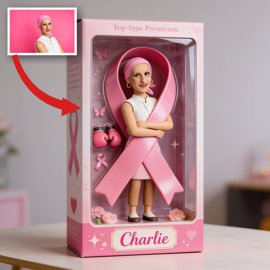 Personalized Breast Cancer Survivor Pink Headscarf Custom Shaped Acrylic Plaque