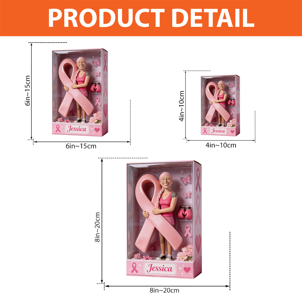 Personalized Middle-Aged Breast Cancer Woman Custom Shaped Acrylic Plaque Breast Cancer Awareness Gift