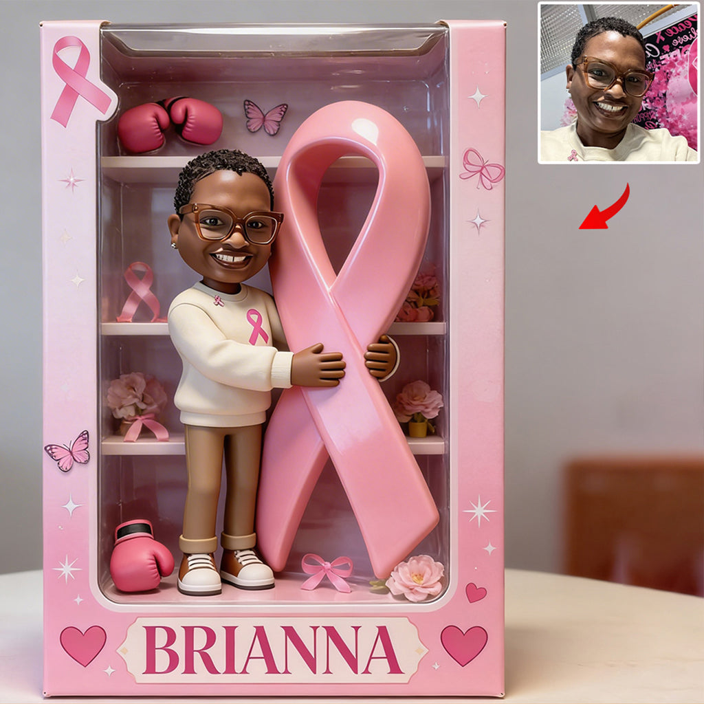 Personalized Black Breast Cancer Woman Custom Shaped Acrylic Plaque Awareness Gift