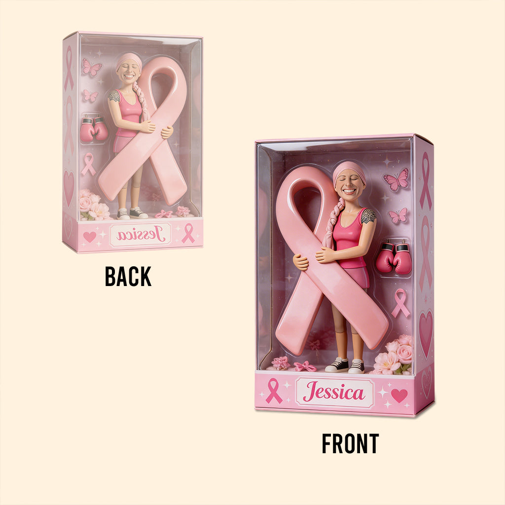 Personalized Middle-Aged Black Breast Cancer Woman Custom Shaped Acrylic Plaque Keepsake Gift