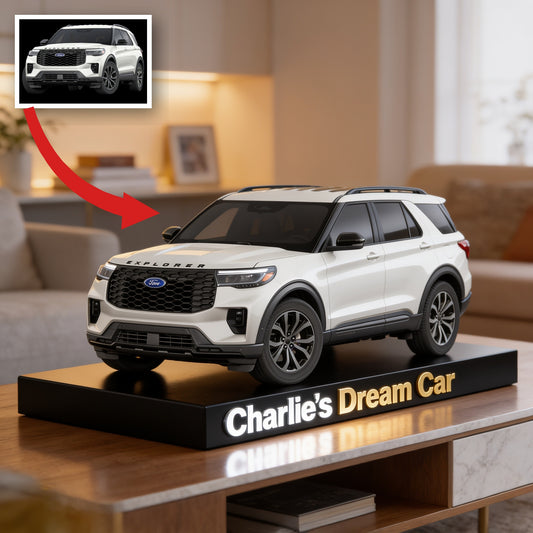Personalized Ford Explorer White SUV Custom Shaped Acrylic Plaque Car Lover Gift
