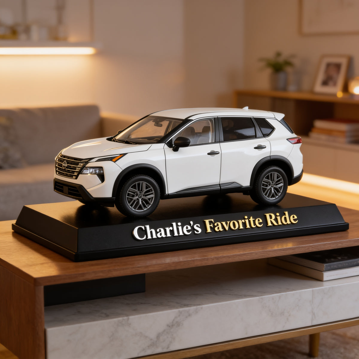 Personalized White Nissan Rogue Compact SUV Custom Shaped Acrylic Plaque Car Lover Gift