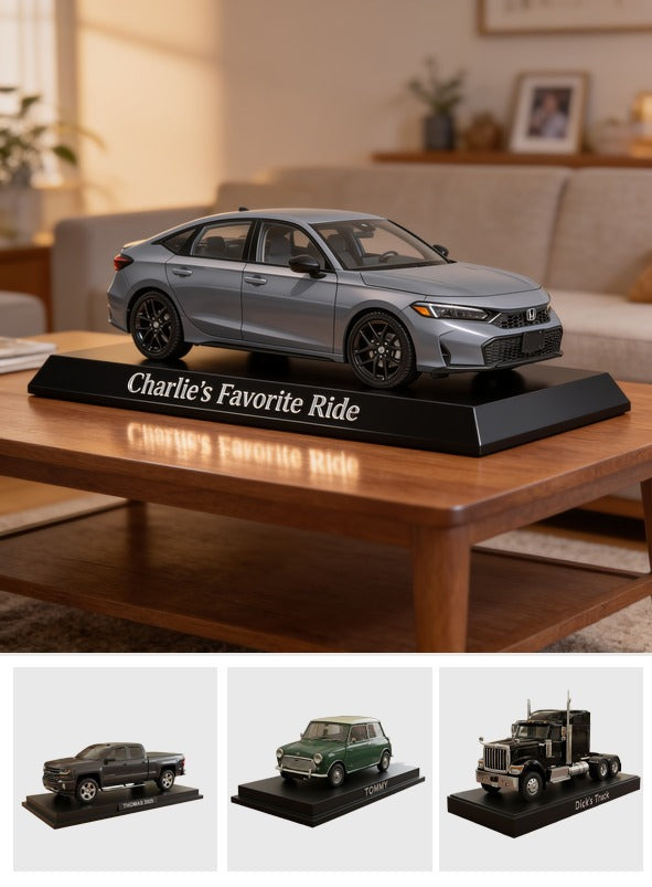 Personalized Grey Honda Civic Custom Shaped Acrylic Plaque Car Lover Gift