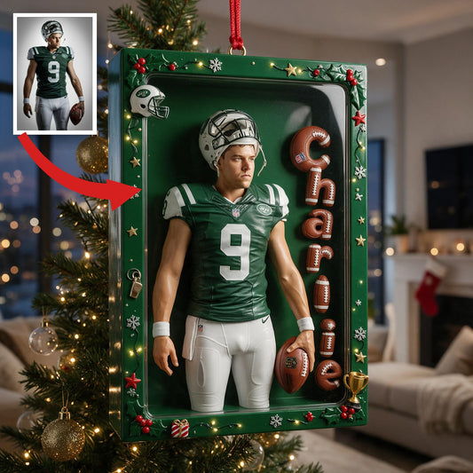 Personalized Christmas American Football Player Ornament Football Fan Gift
