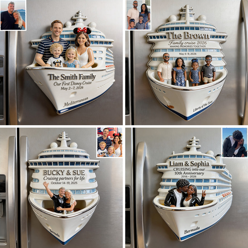 Personalized Older Couple Cruise Fridge Magnet Travel Keepsake Gift