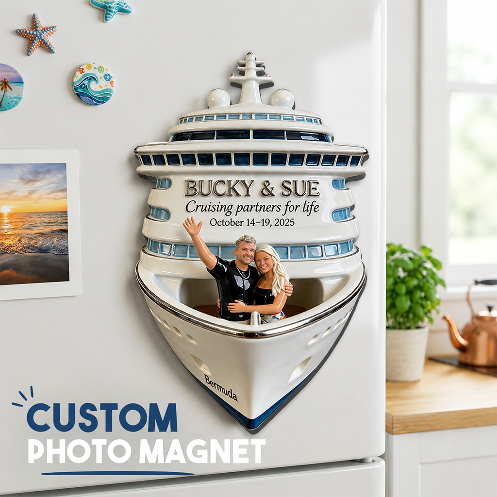 Personalized Black Lesbian Couple Cruise Fridge Magnet Keepsake Gift