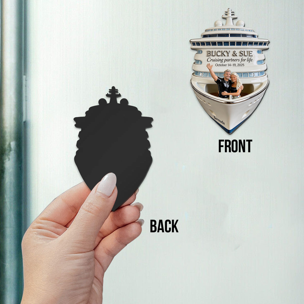 Personalized Wedding Latino Couple Cruise Fridge Magnet Keepsake Gift