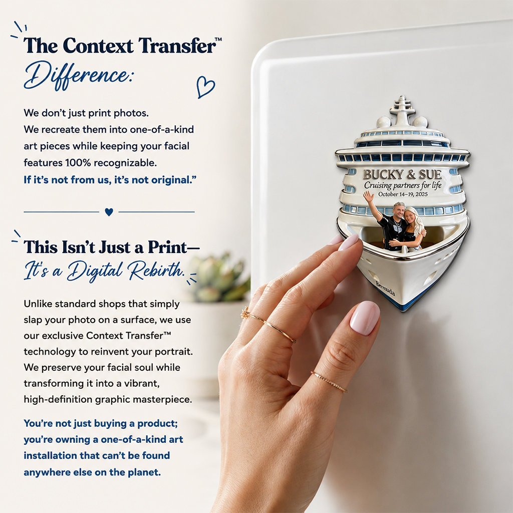 Personalized Wedding Black Couple Cruise Fridge Magnet Keepsake Gift