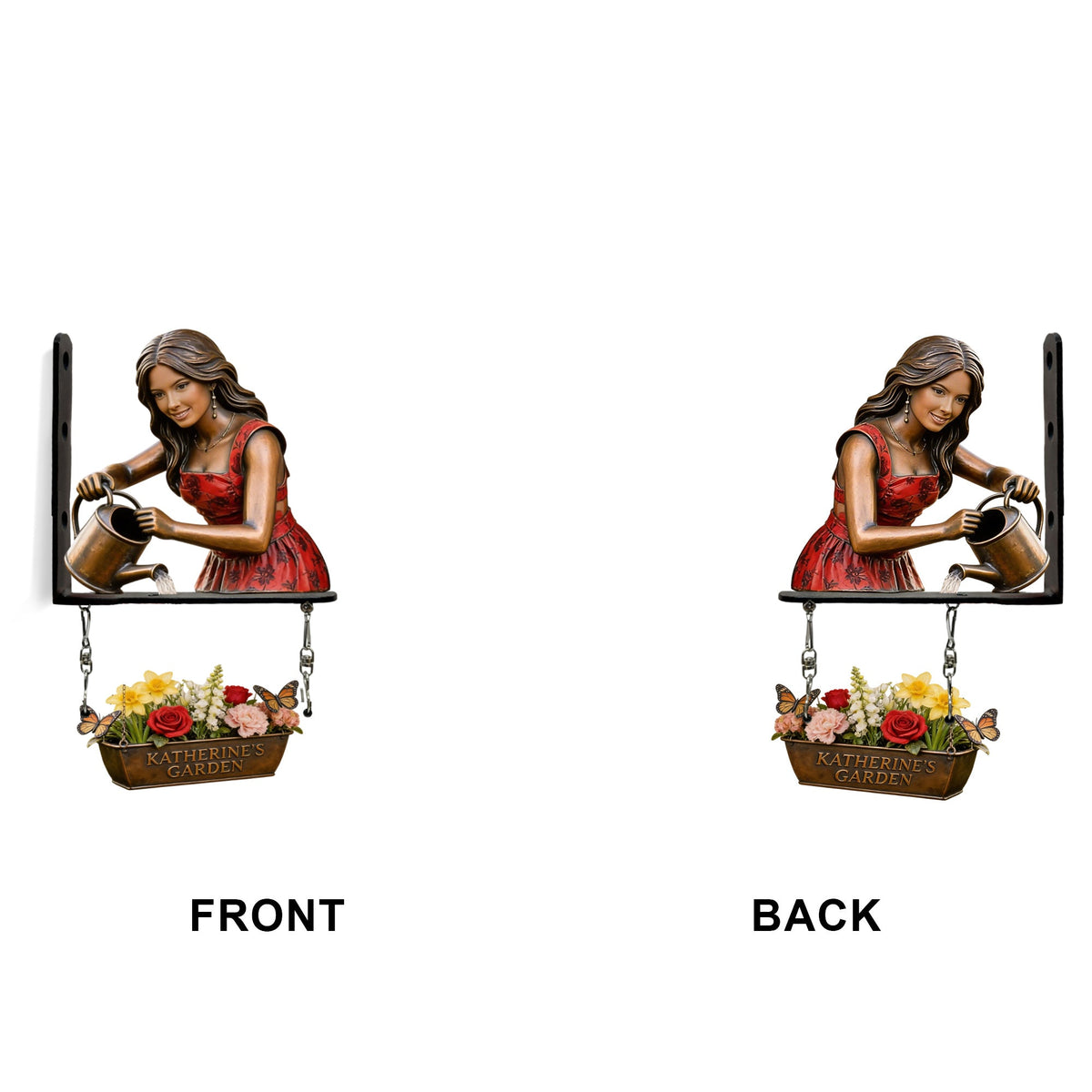 Custom Photo Older Woman Gardening Wooden Wall Mount Sign, Grandma Garden Decor Gift