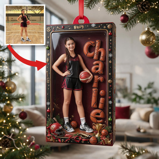Personalized Christmas Latina Female Youth Basketball Player Ornament Gift