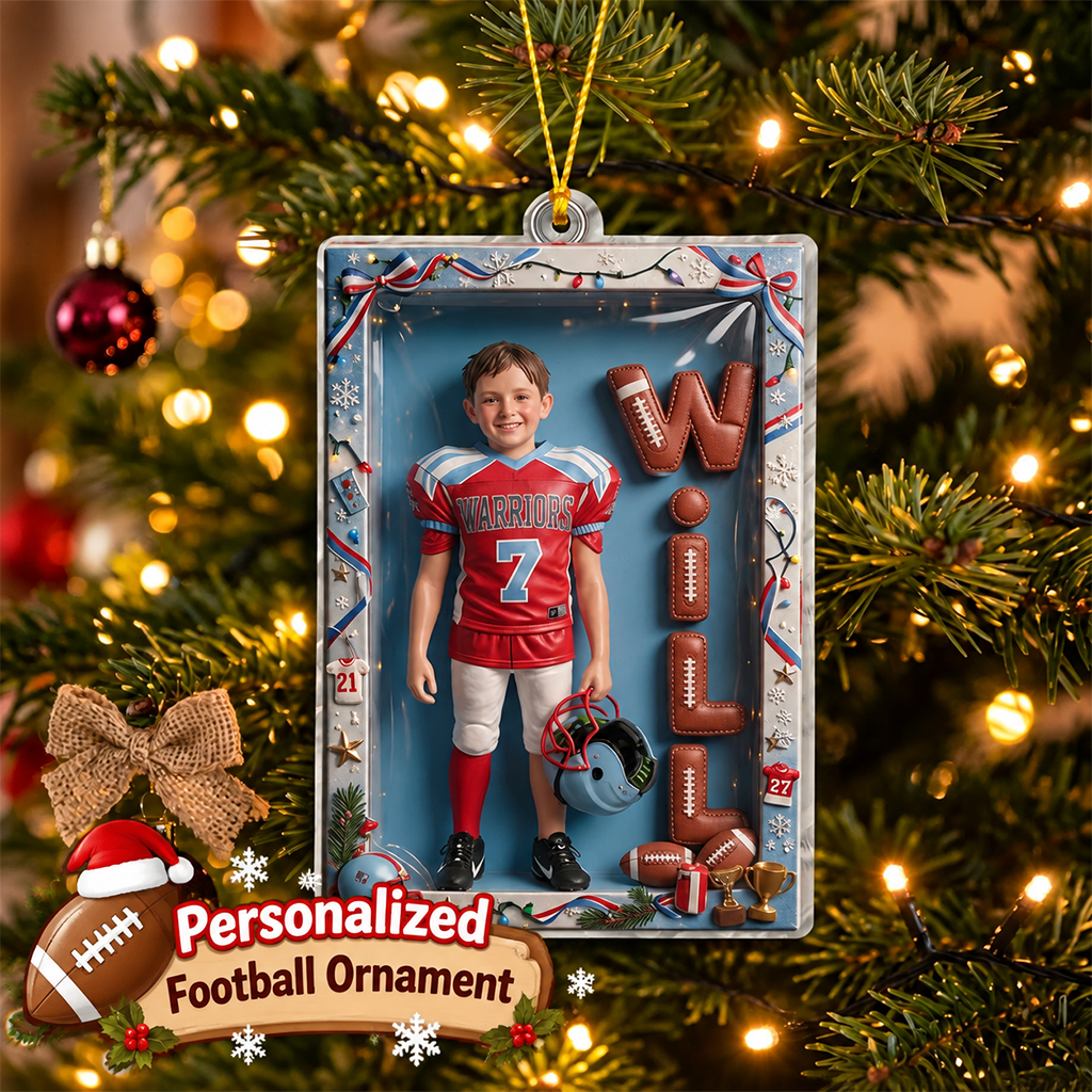 Personalized Black Female Youth Volleyball Player Christmas Ornament
