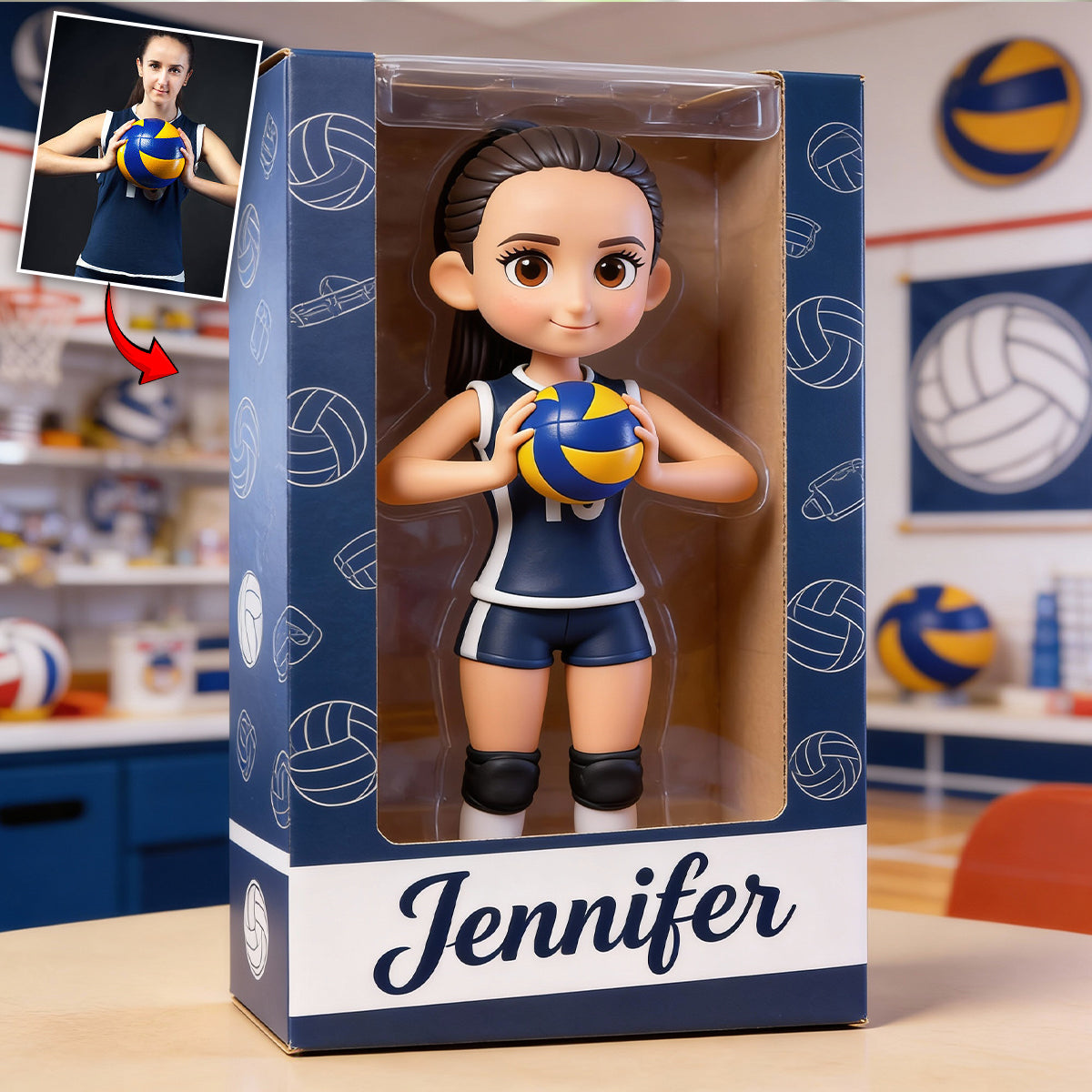 Personalized Latino Man Volleyball Player Custom Shaped Acrylic Plaque Sports Gift