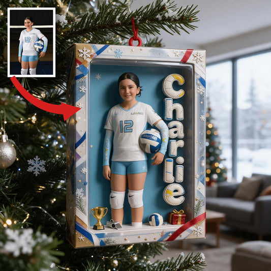 Personalized Christmas Latina Female Youth Volleyball Player Ornament Volleyball Athlete Gift