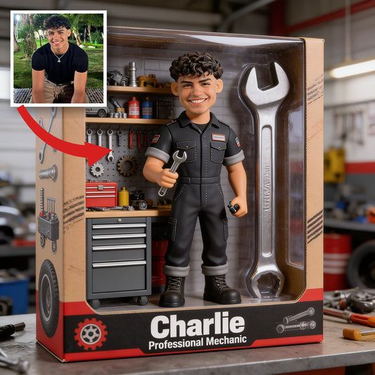 Personalized Latino Man Mechanic Custom Shaped Acrylic Plaque Garage Gift