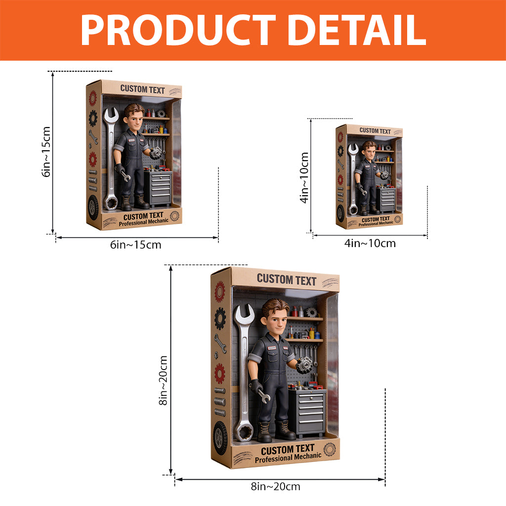 Personalized Middle-Aged Latino Man Mechanic Custom Shaped Acrylic Plaque Garage Decor