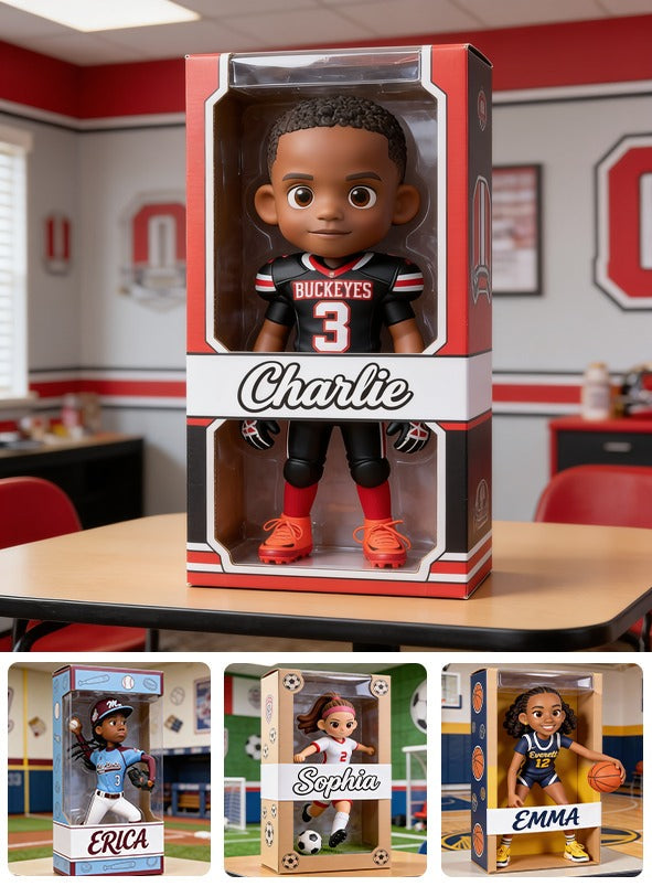 Personalized Black Youth American Football Player Custom Shaped Acrylic Plaque