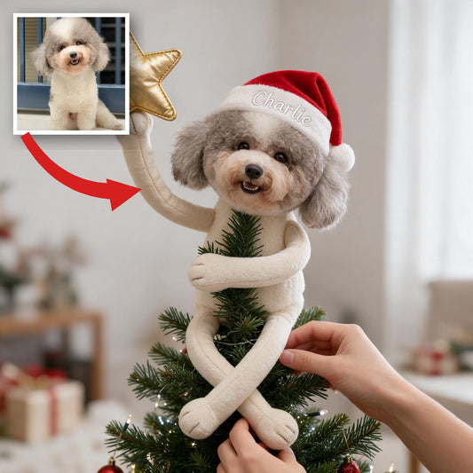 Personalized Christmas Curly Fur Adult Poodle Posable Plush Doll Pet Lover Gift