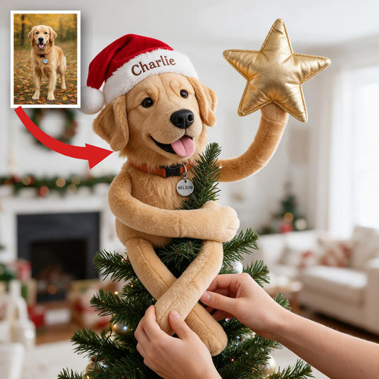 Personalized Christmas Adult Golden Retriever Posable Plush Doll Pet Gift