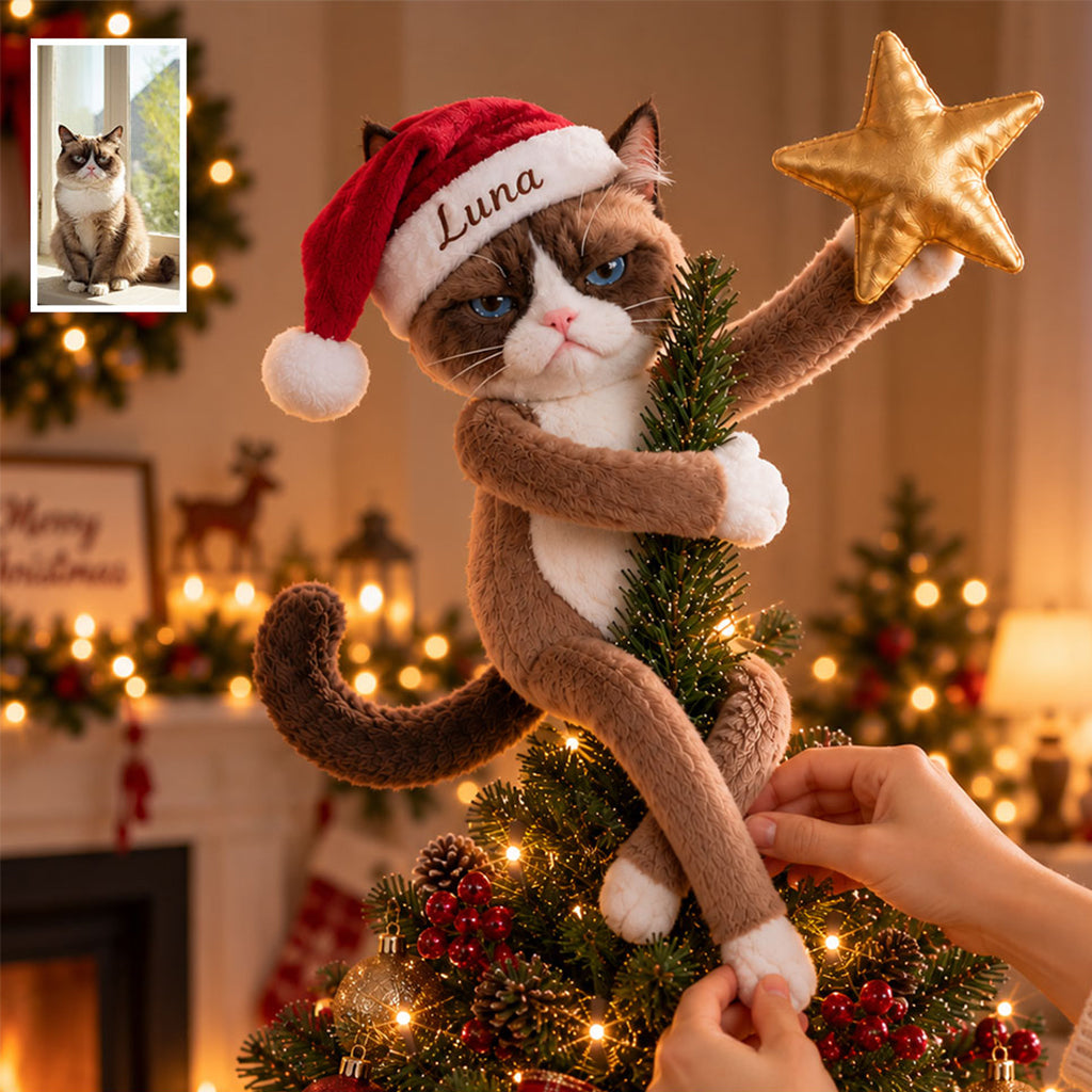 Personalized Christmas Black and Tan Dachshund Puppy Posable Plush Doll