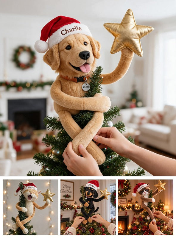 Personalized Christmas Adult Golden Retriever Posable Plush Doll Pet Gift