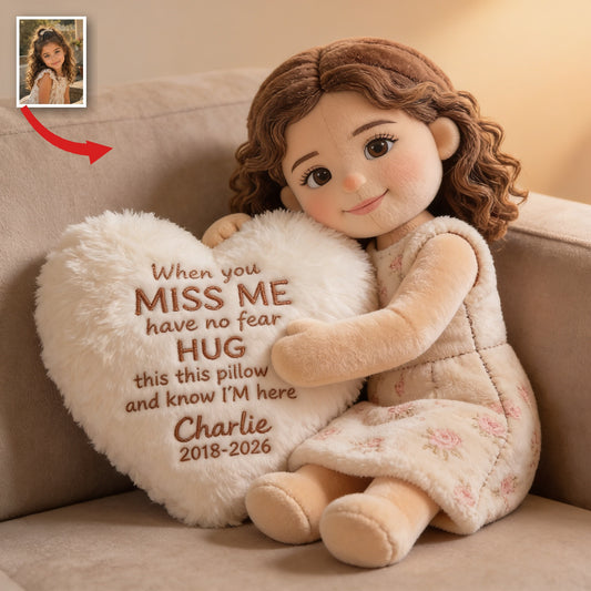 Personalized Latina Little Girl Memorial Faux Fur Shaped Pillow