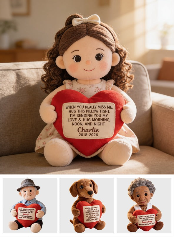 Personalized Latina Little Girl Memorial Faux Fur Shaped Pillow