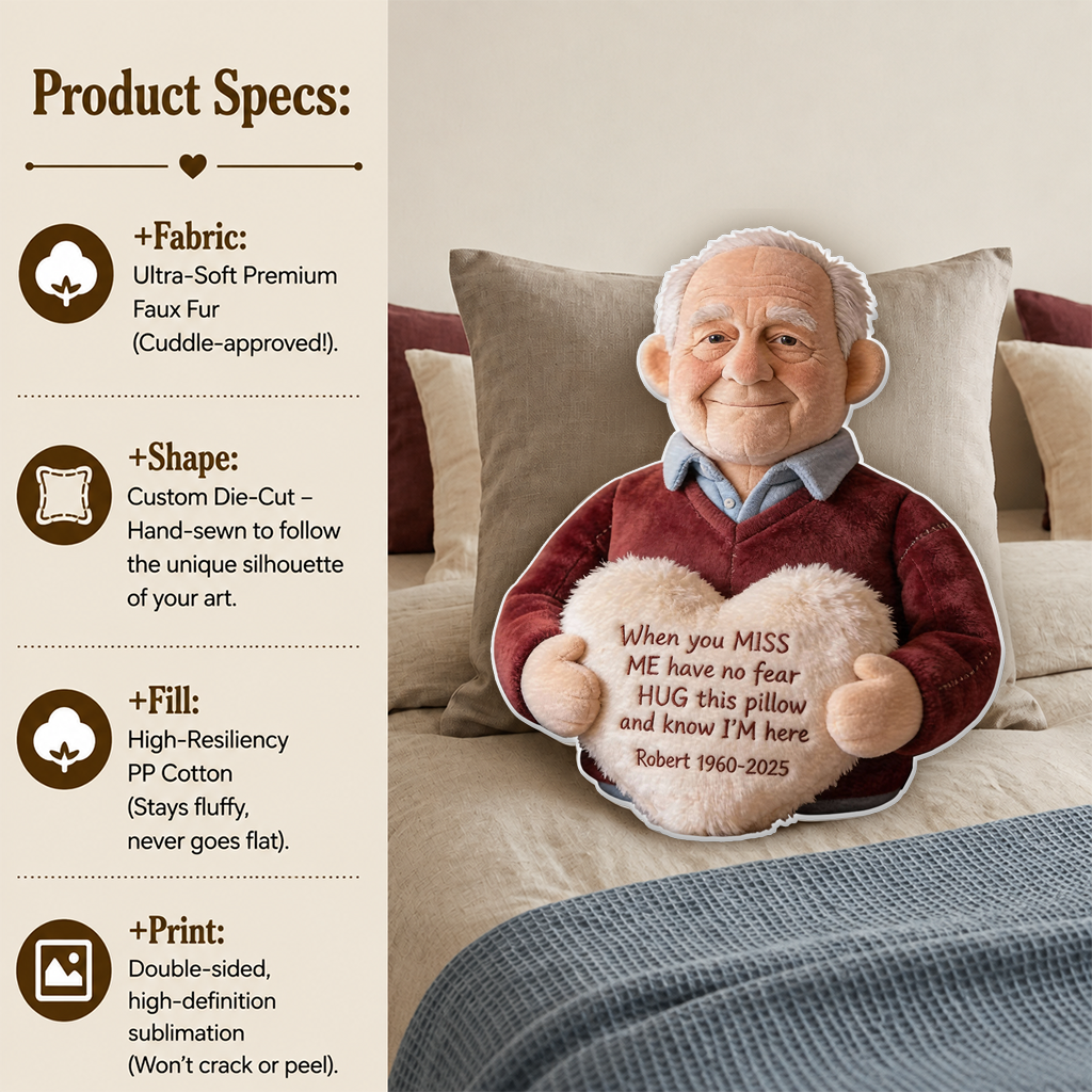 Personalized Latina Woman Memorial Faux Fur Shaped Pillow