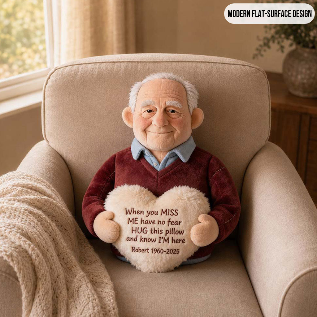 Personalized Black Man Memorial Faux Fur Shaped Pillow Remembrance Gift