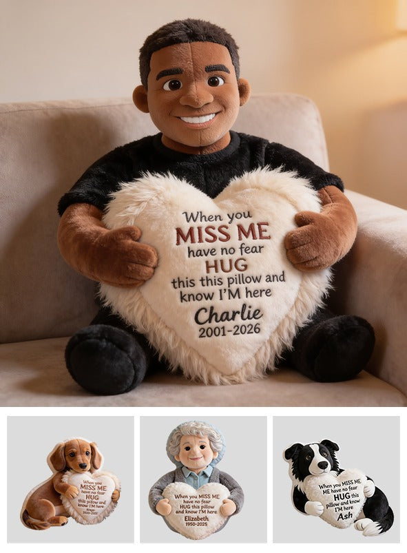 Personalized Black Man Memorial Faux Fur Shaped Pillow Remembrance Gift