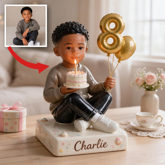 Personalized Birthday Black Little Boy 3D Plaque Keepsake Gift