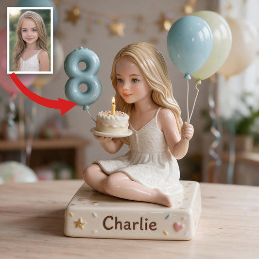 Personalized Birthday Little Girl 3D Plaque, Keepsake Gift for Daughter Granddaughter Niece