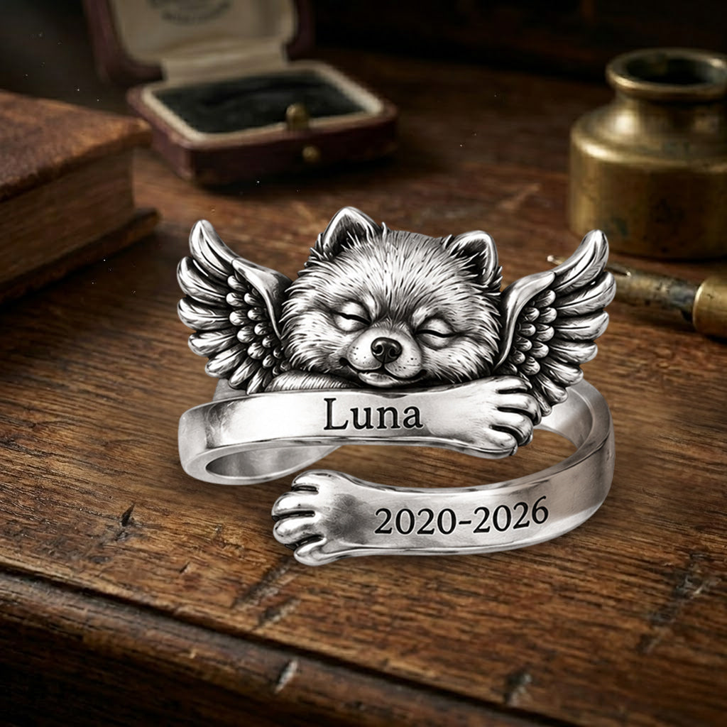 Personalized Golden Retriever Memorial Adjustable Ring Pet Keepsake