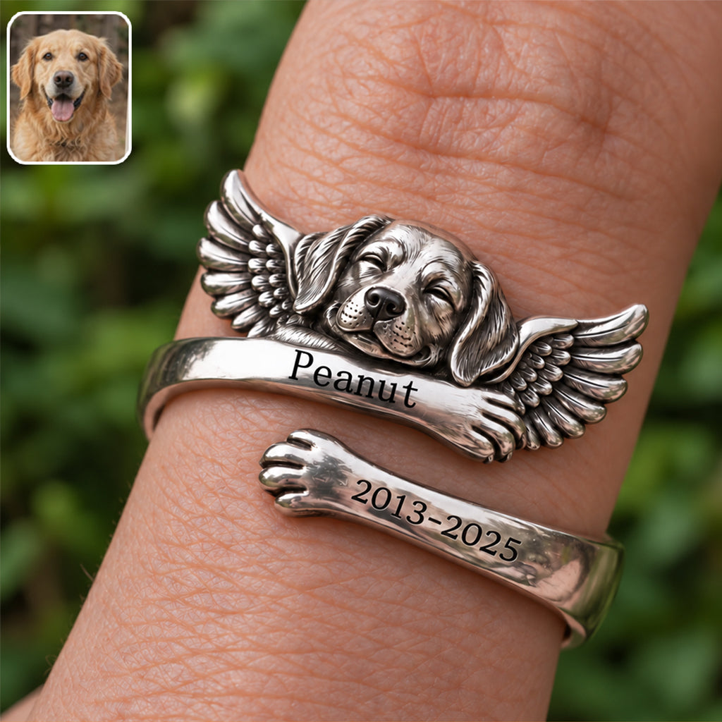 Personalized Siberian Husky Memorial Adjustable Ring Pet Keepsake Gift