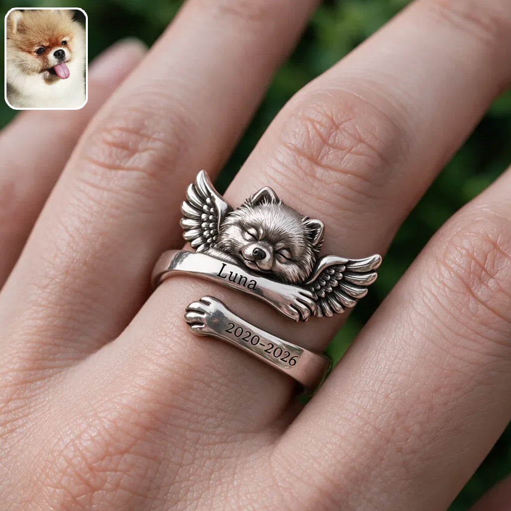 Personalized Siberian Husky Memorial Adjustable Ring Pet Keepsake Gift