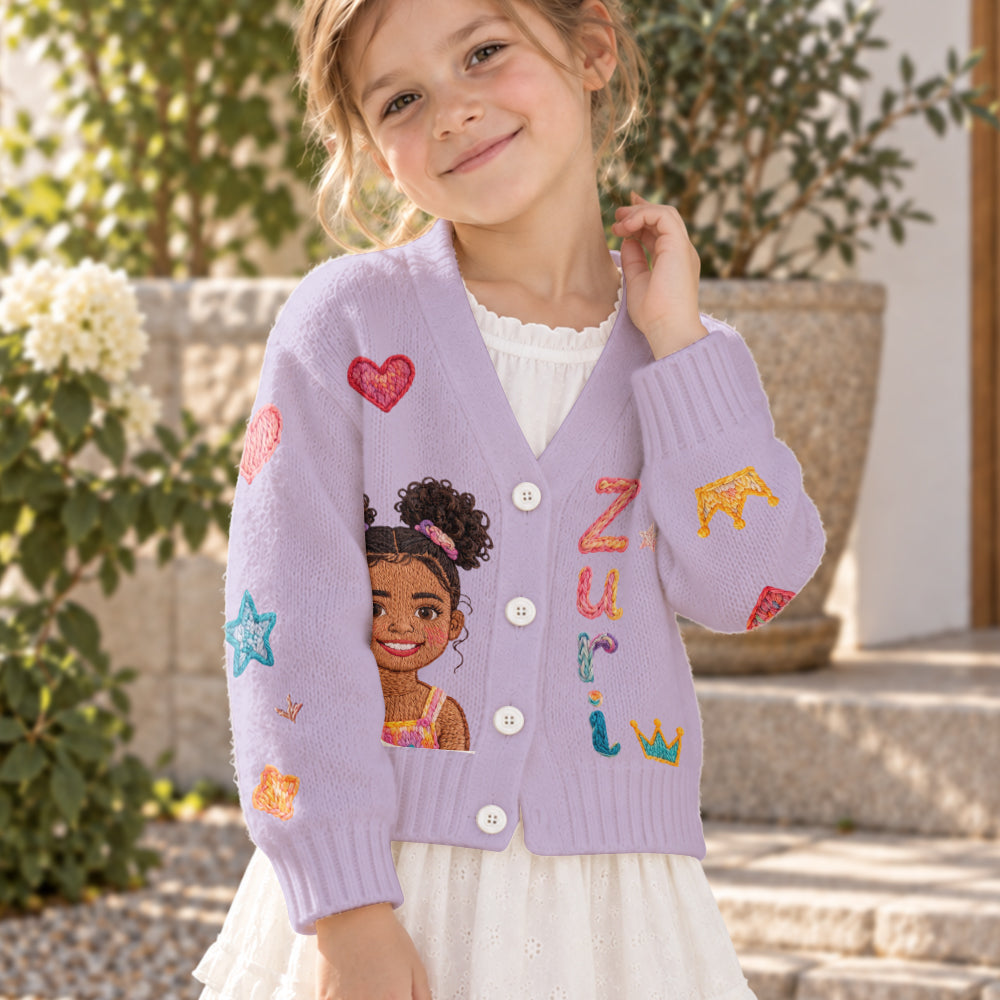 Personalized Little Boy Kids Cardigan Sweater Custom Name Gift for Son Grandson