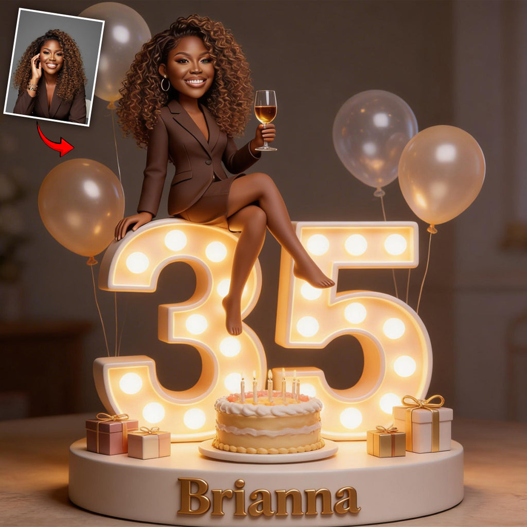 Personalized 70th Birthday Older Black Woman Custom Shaped Acrylic Plaque Keepsake Gift