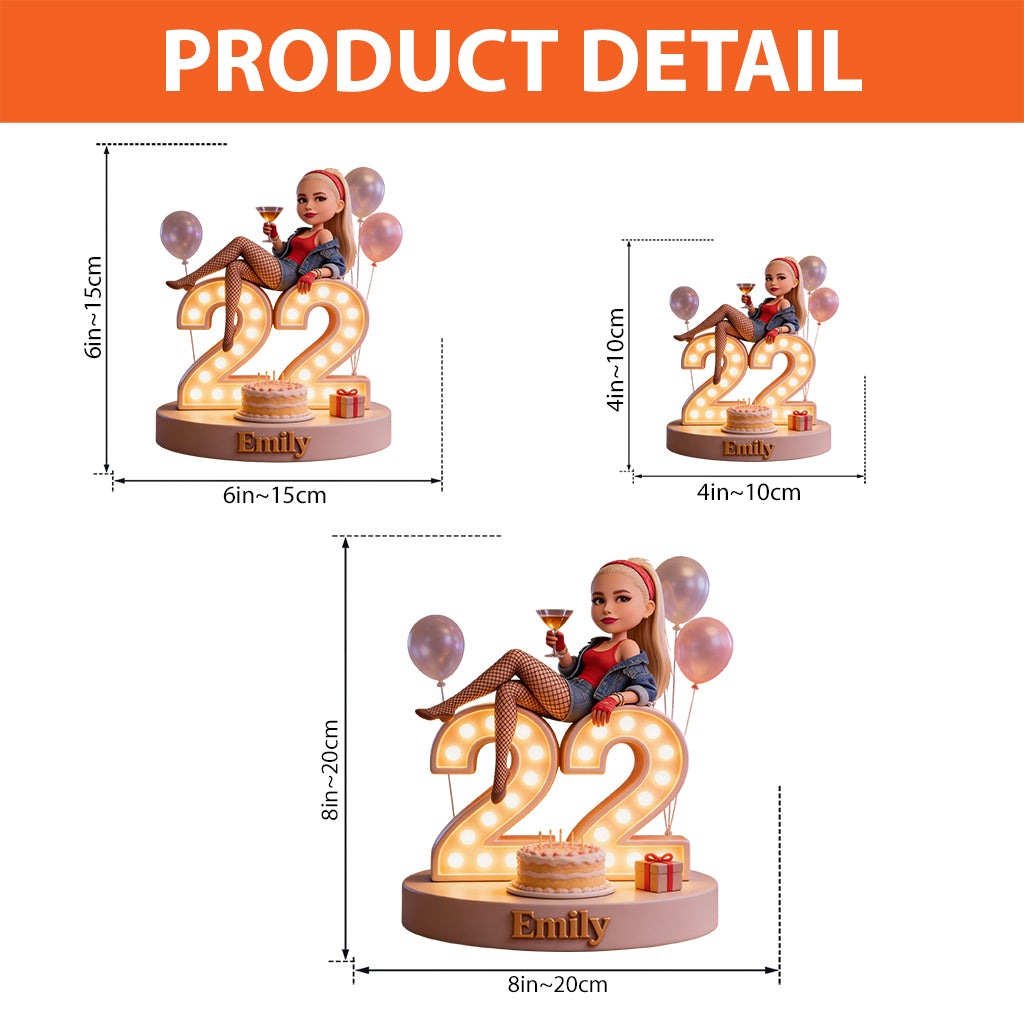 Personalized 45th Birthday Middle-Aged Black Woman Custom Shaped Acrylic Plaque