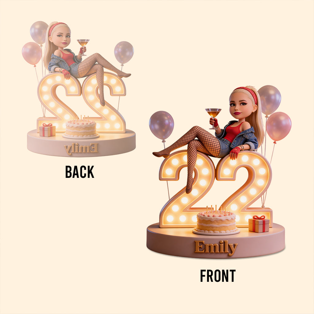 Personalized 45th Birthday Middle-Aged Black Woman Custom Shaped Acrylic Plaque