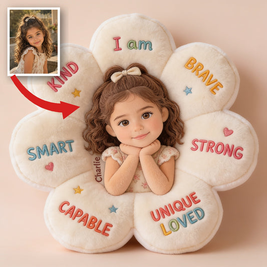 Personalized Latina Little Girl Affirmations Faux Fur Pillow Kid Gift