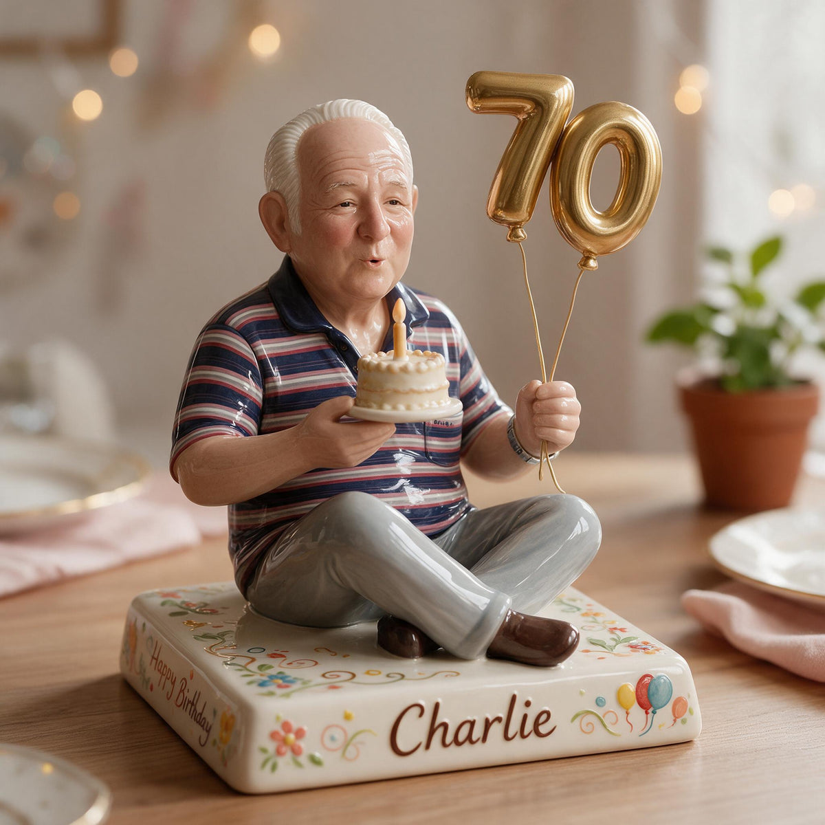 Personalized 70th Birthday Older Man 3D Plaque Gift for Grandpa Dad Husband
