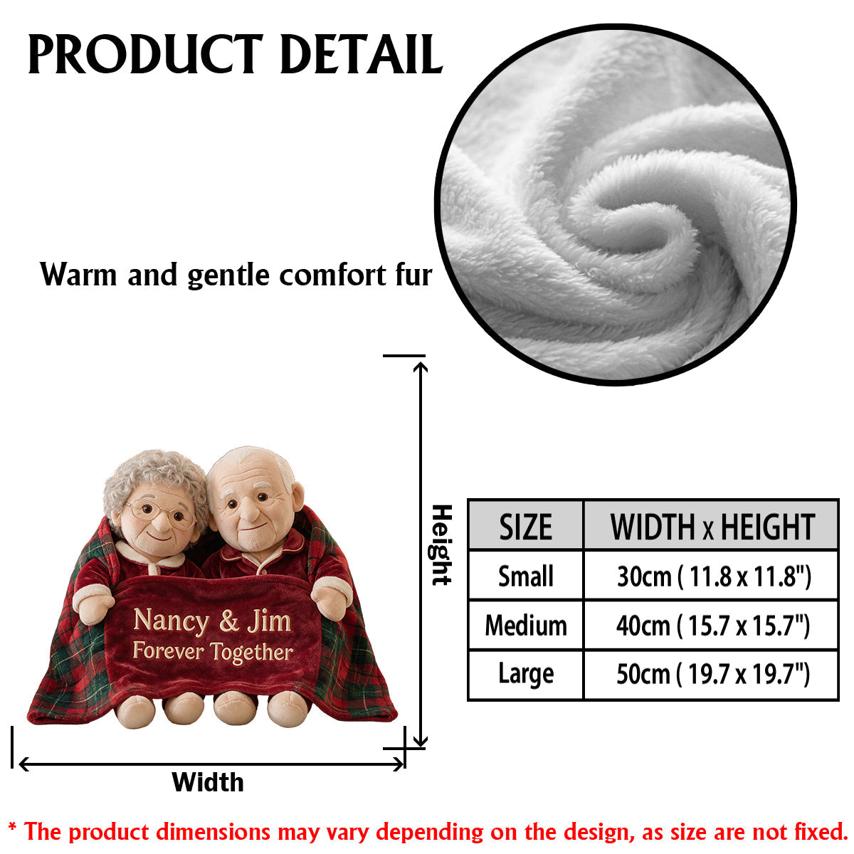 Personalized Christmas Middle-Aged Latino Couple Faux Fur Pillow Holiday Gift