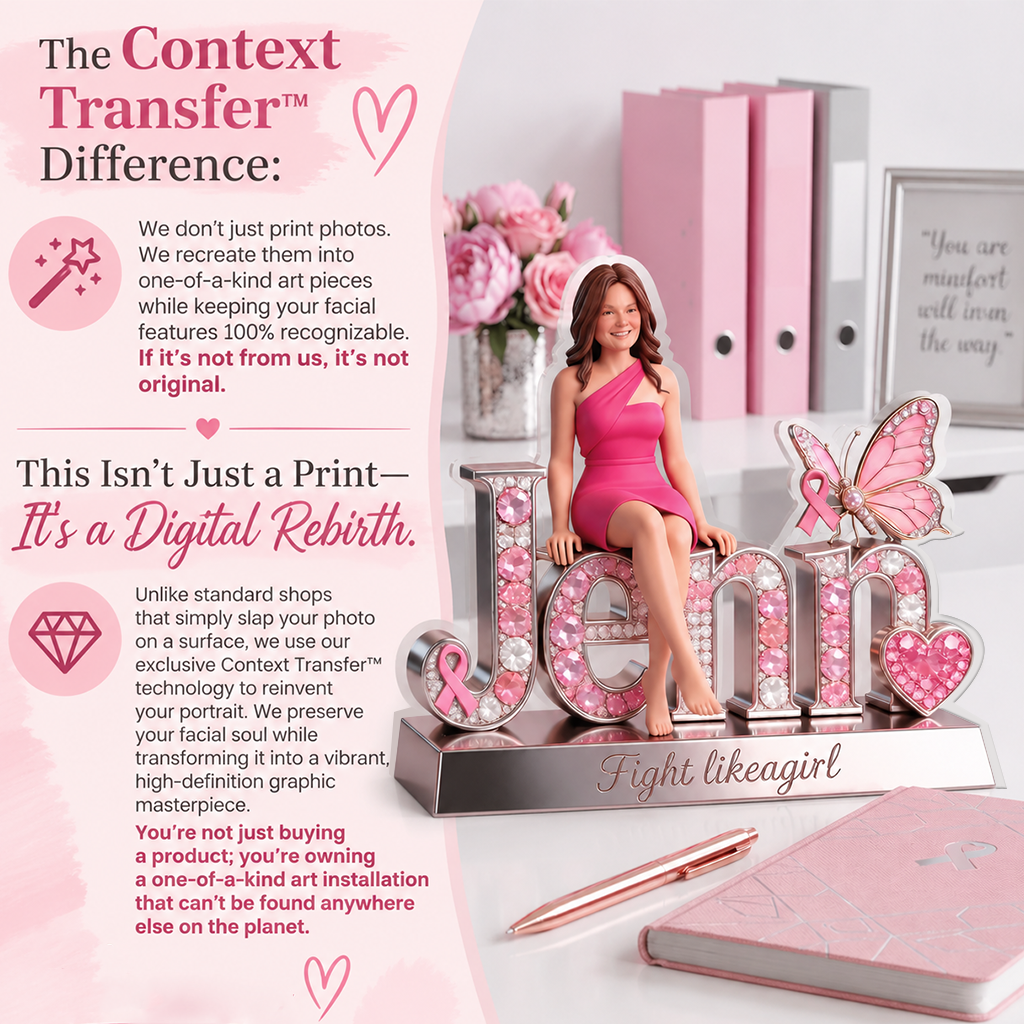 Custom Photo Breast Cancer Awareness Black Breast Cancer Woman Shaped Acrylic Plaque