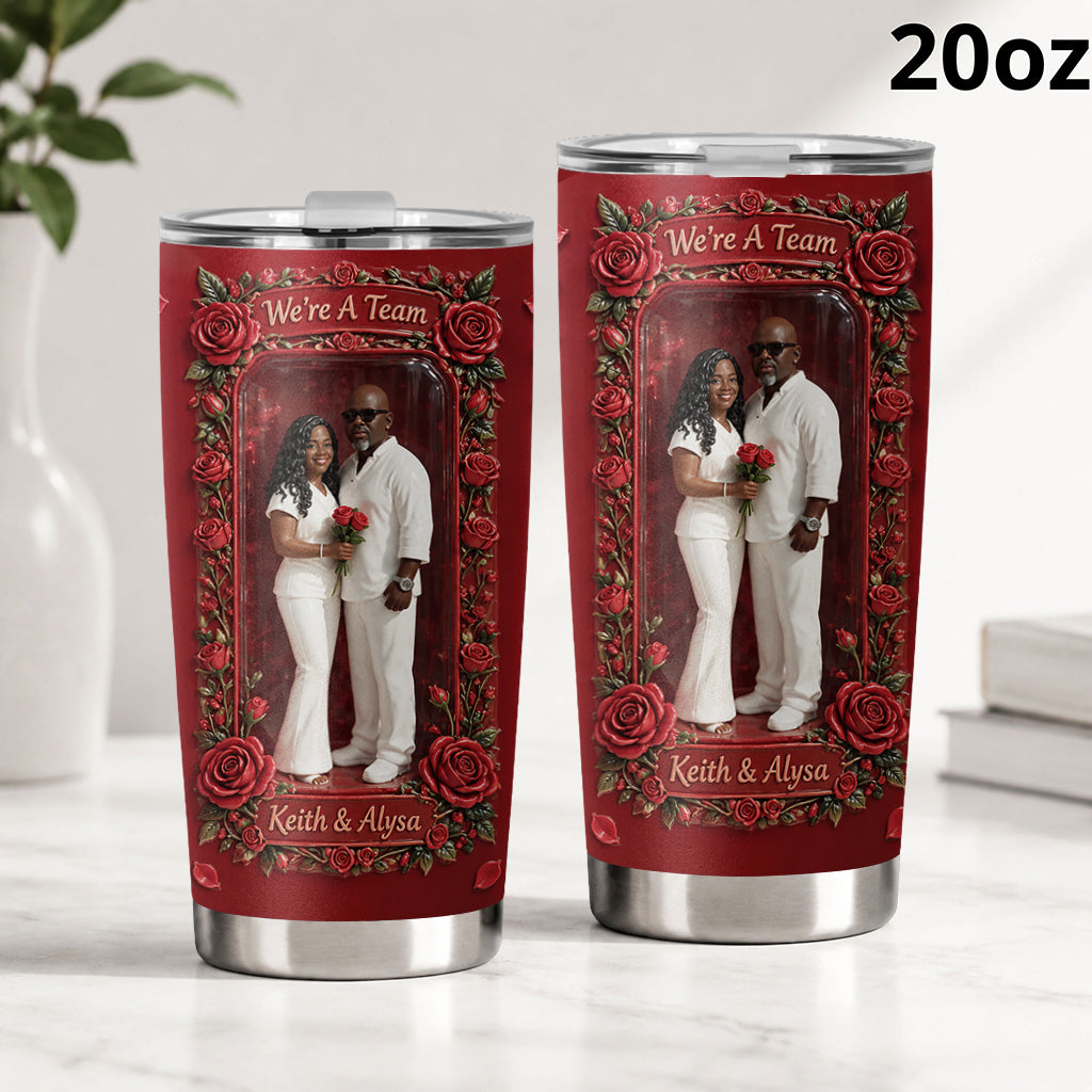 Custom Photo Wedding Latino Couple Tumbler, Husband Wife Gift