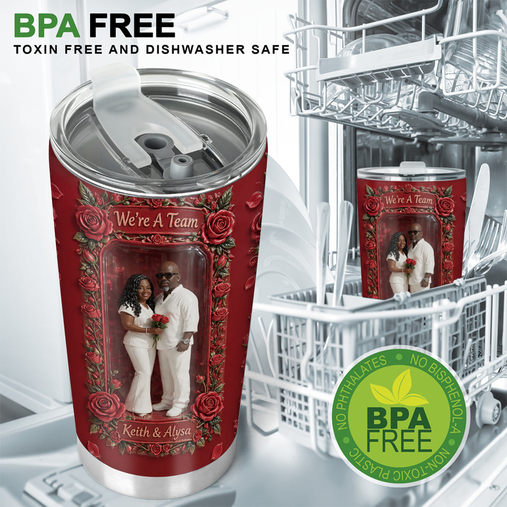 Custom Photo Middle-Aged Latino Couple Tumbler, Husband & Wife Gift
