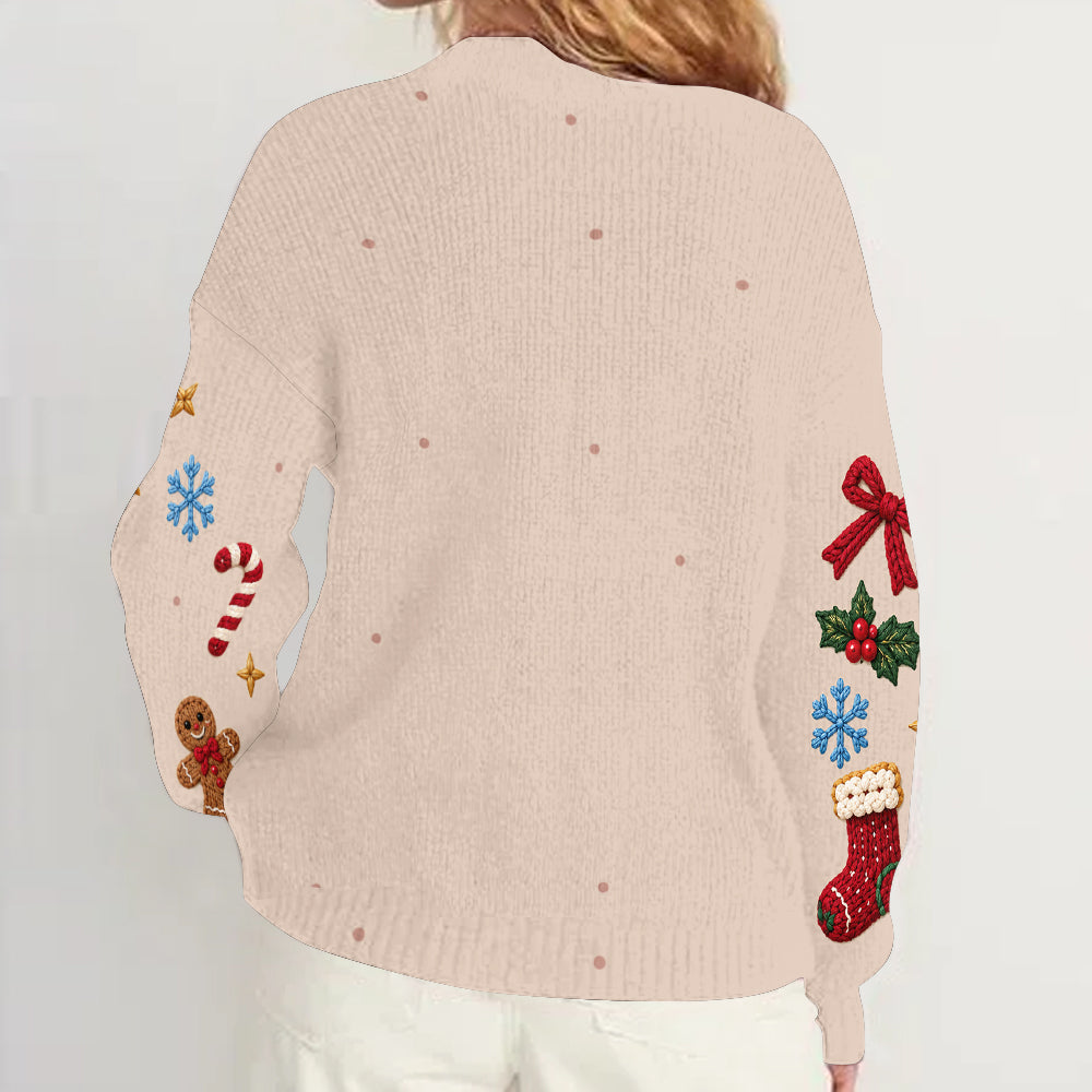 Personalized Christmas Little Boy Cardigan Sweater Custom Kid Holiday Gift